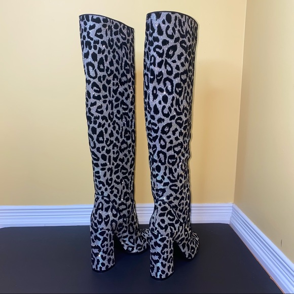 DOLCE & GABBANA Animal Print Grosgrain Trim Boots - Picture 8 of 14